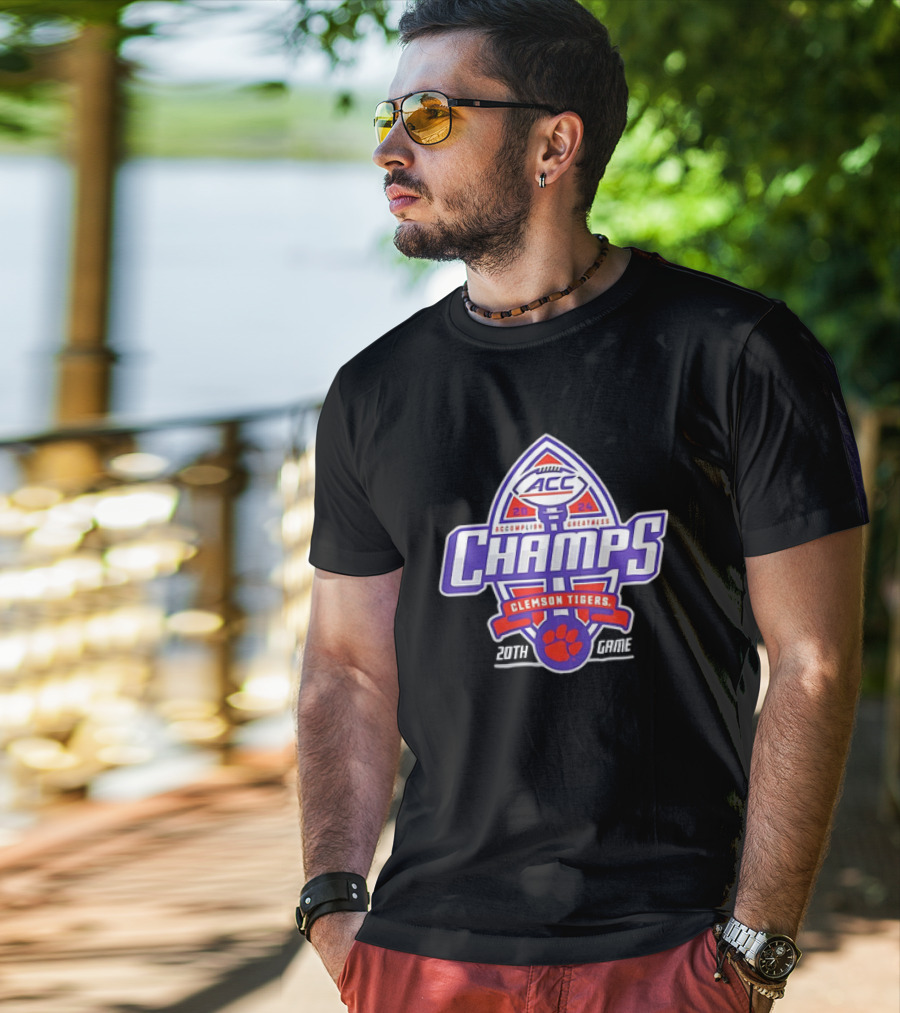 ACC Champs Clemson Tigers Accomplish Greatness 20th Game T-Shirt