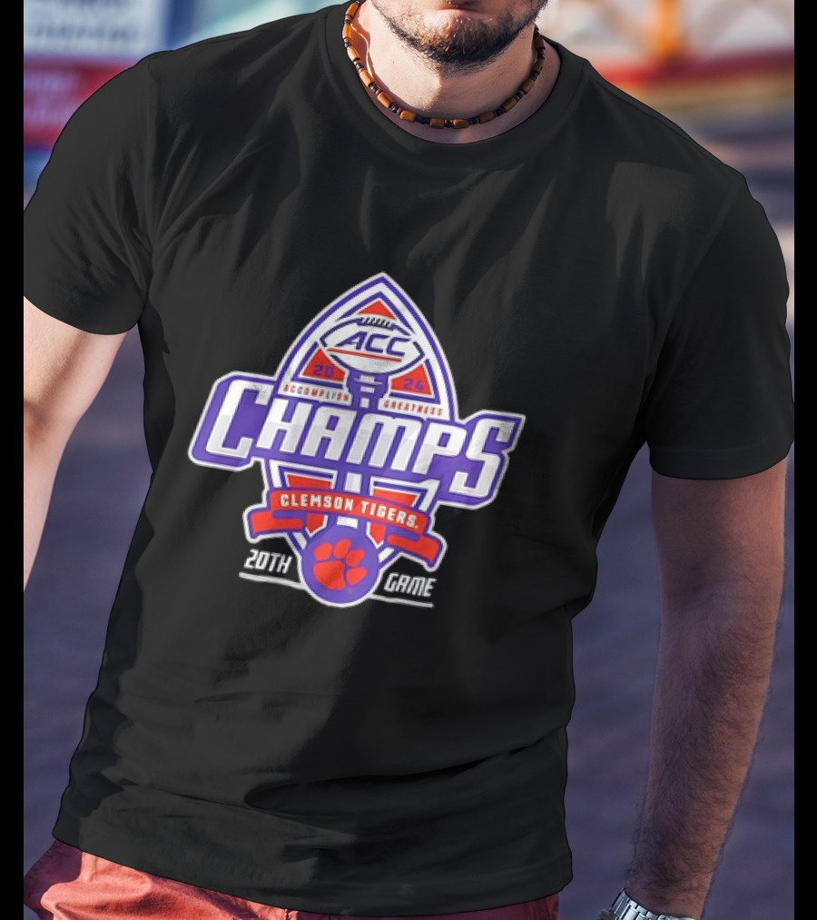 ACC Champs Clemson Tigers Accomplish Greatness 20th Game T-Shirt