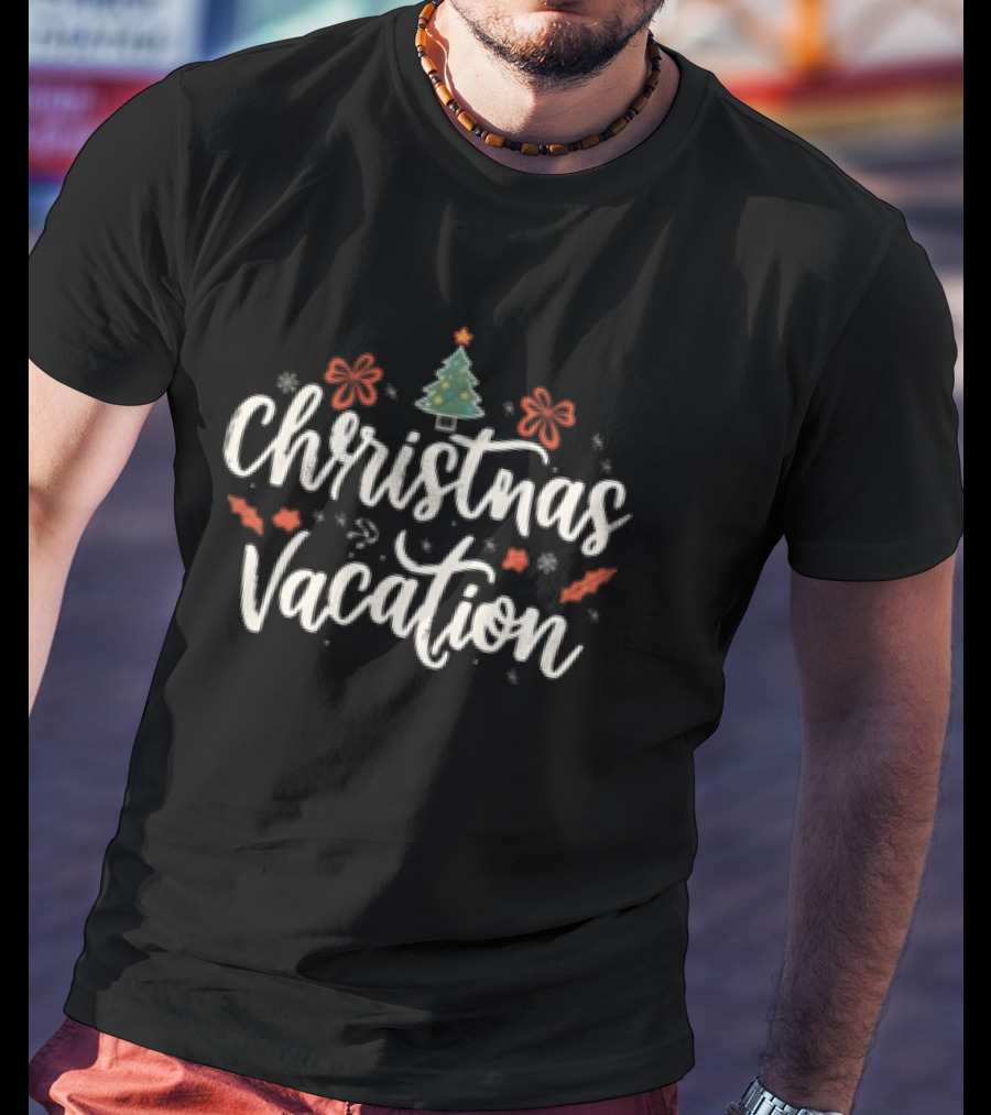 Christmas Vacation Holiday Tree And Snowflakes T-Shirt