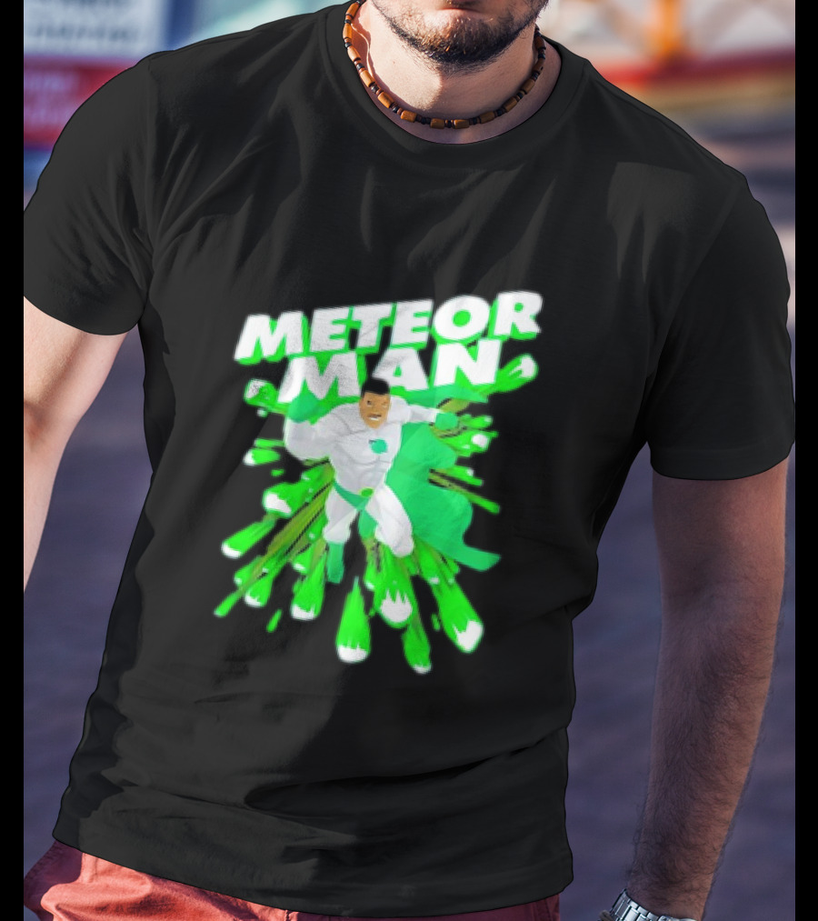 Meteor Man Heroic Pose With Green Comet Effect T-Shirt