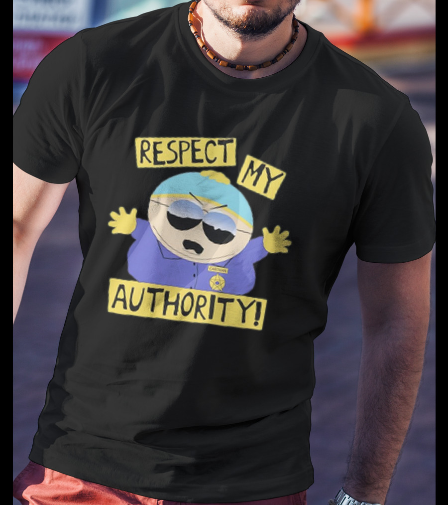 South Park Respect My Authority Cartman Police Badge Sunglasses T-Shirt