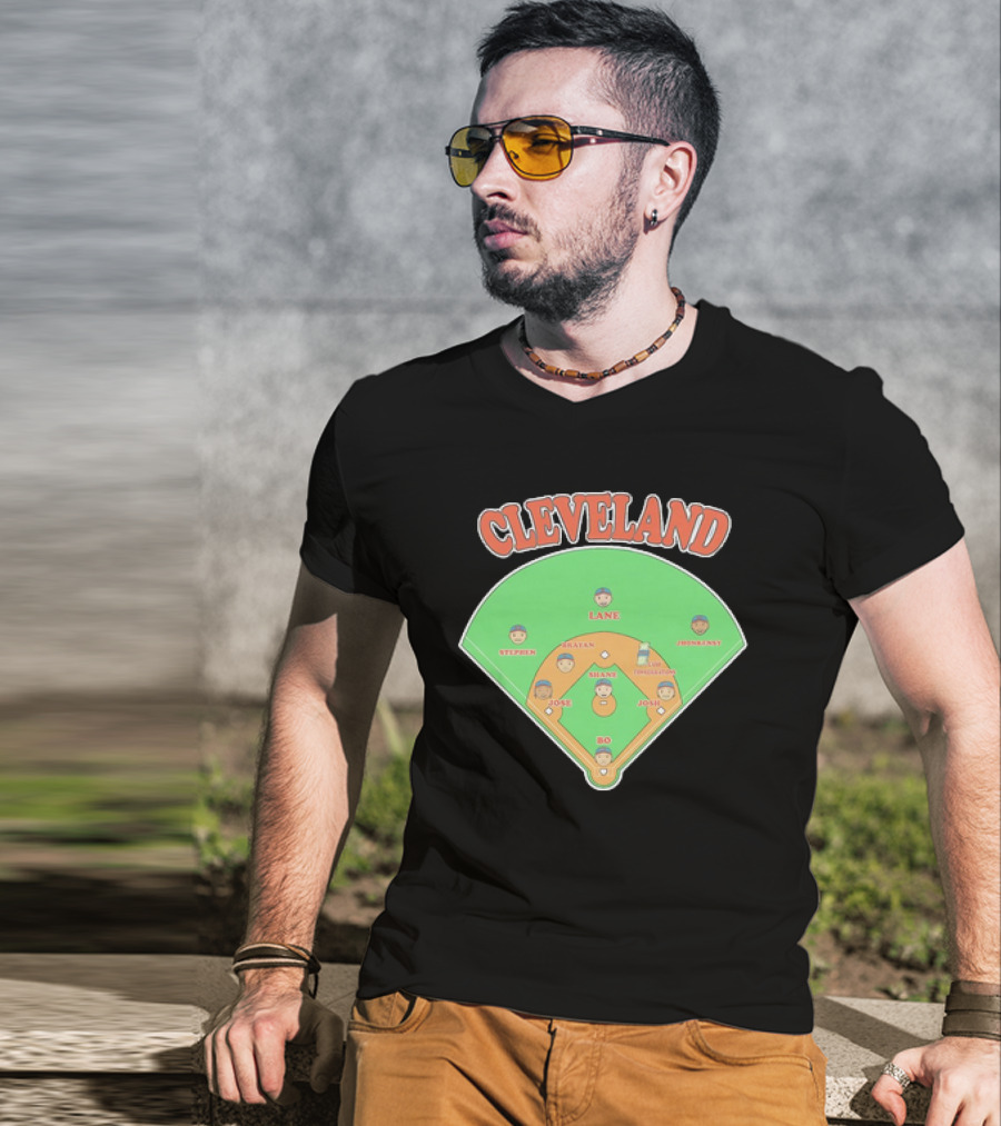 Cleveland Baseball Lineup Stephen Josh Bo Justin Shane Josh Lane Johnny T-Shirt