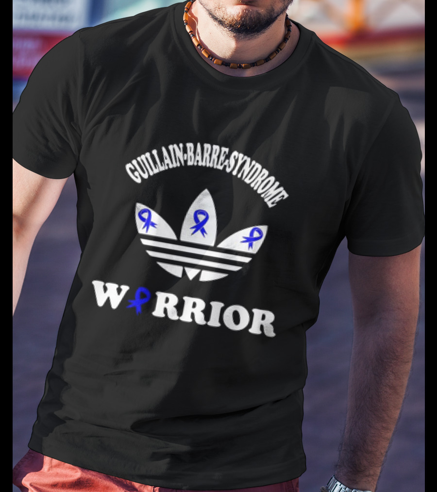 Guillain-Barre Syndrome Warrior Blue Ribbon Classic Emblem T-Shirt