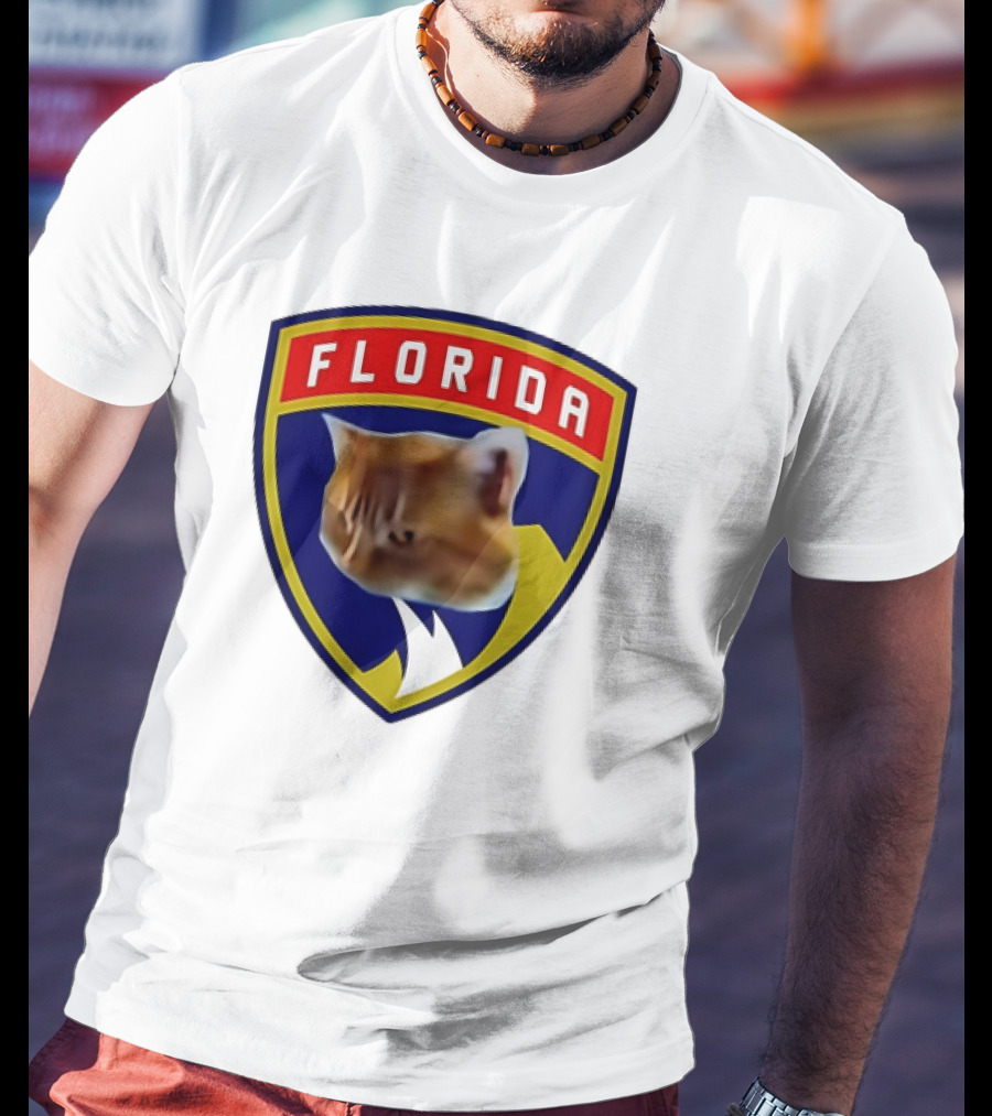 Florida Cat Face Panthers Emblem T-Shirt