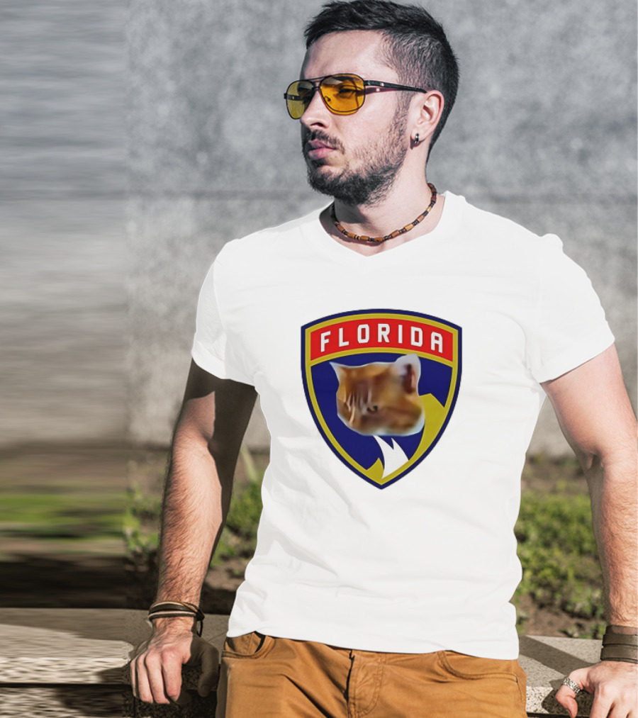 Florida Cat Face Panthers Emblem T-Shirt