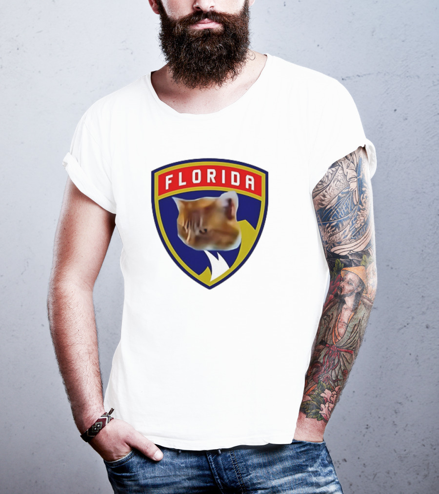 Florida Cat Face Panthers Emblem T-Shirt