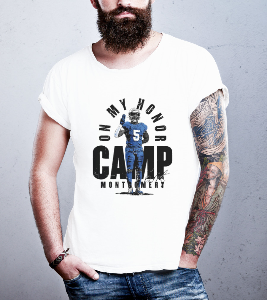 On My Honor Camp Montgomery David Montgomery Signature 5 Football Player T-Shirt
