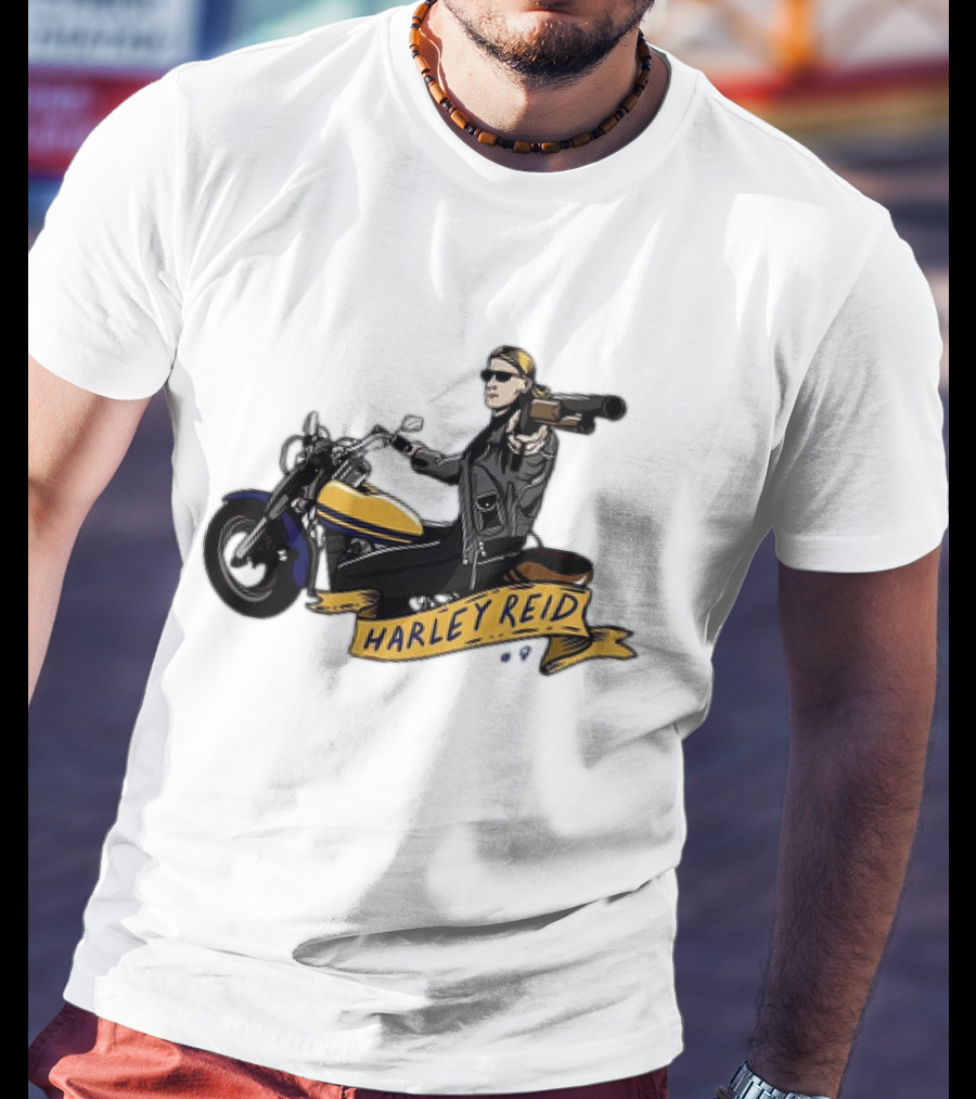 Harley Reid AFL West Coast Eagles Motorcycle Cartoon T-Shirt