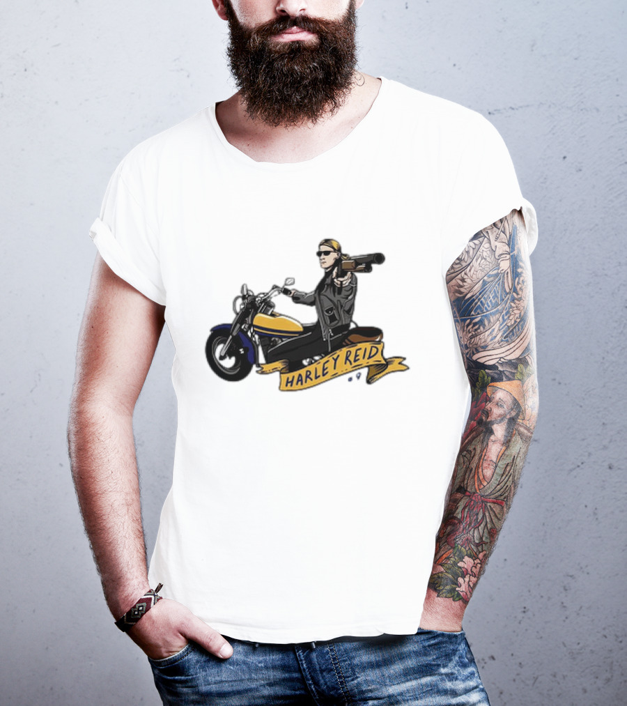 Harley Reid AFL West Coast Eagles Motorcycle Cartoon T-Shirt