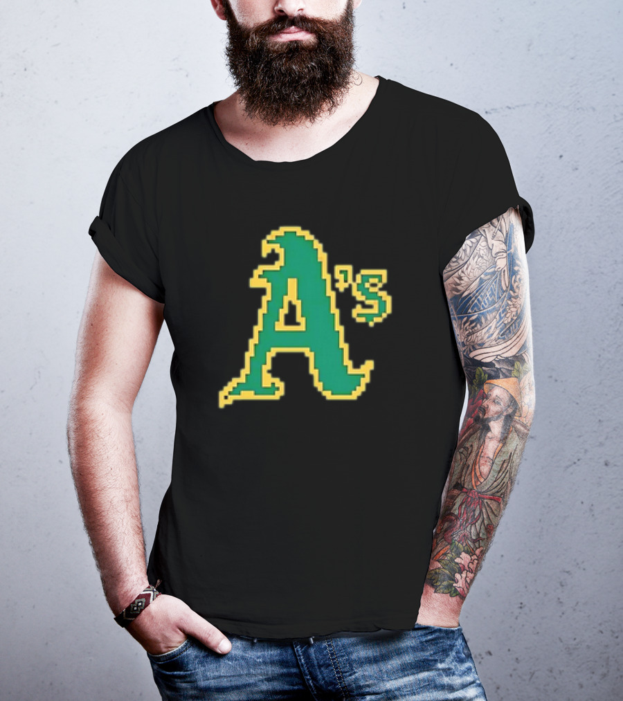 Tecmo A's Retro Gaming Style Logo Oakland Athletics T-Shirt
