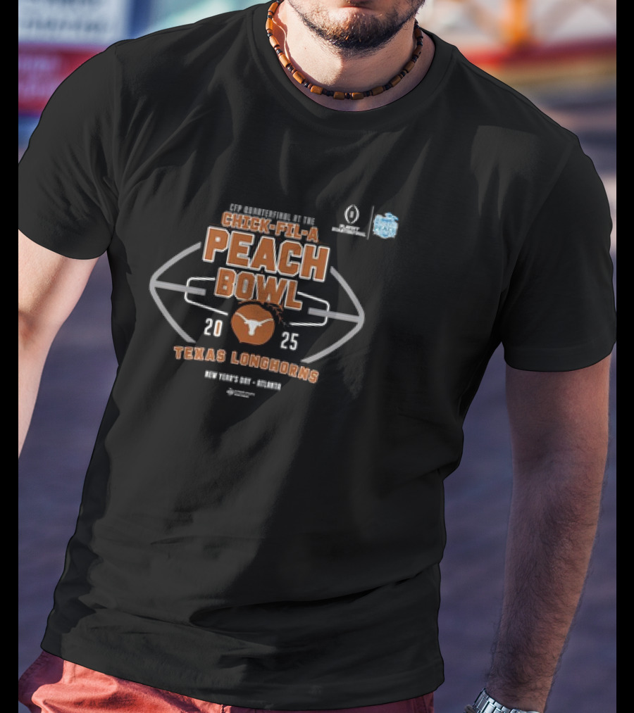 Texas Longhorns 2025 CFP Chick-fil-A Peach Bowl New Year's Day Atlanta T-Shirt