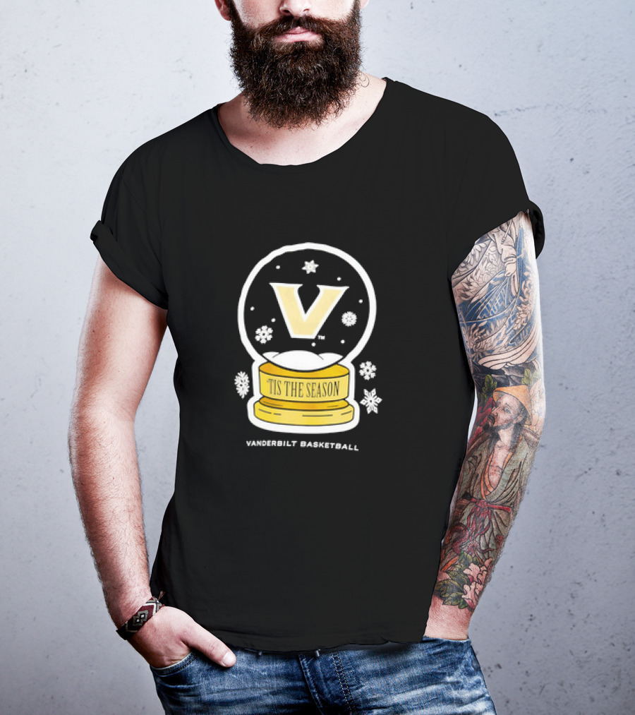 Vanderbilt Basketball Tis The Season Christmas Snow Globe T-Shirt