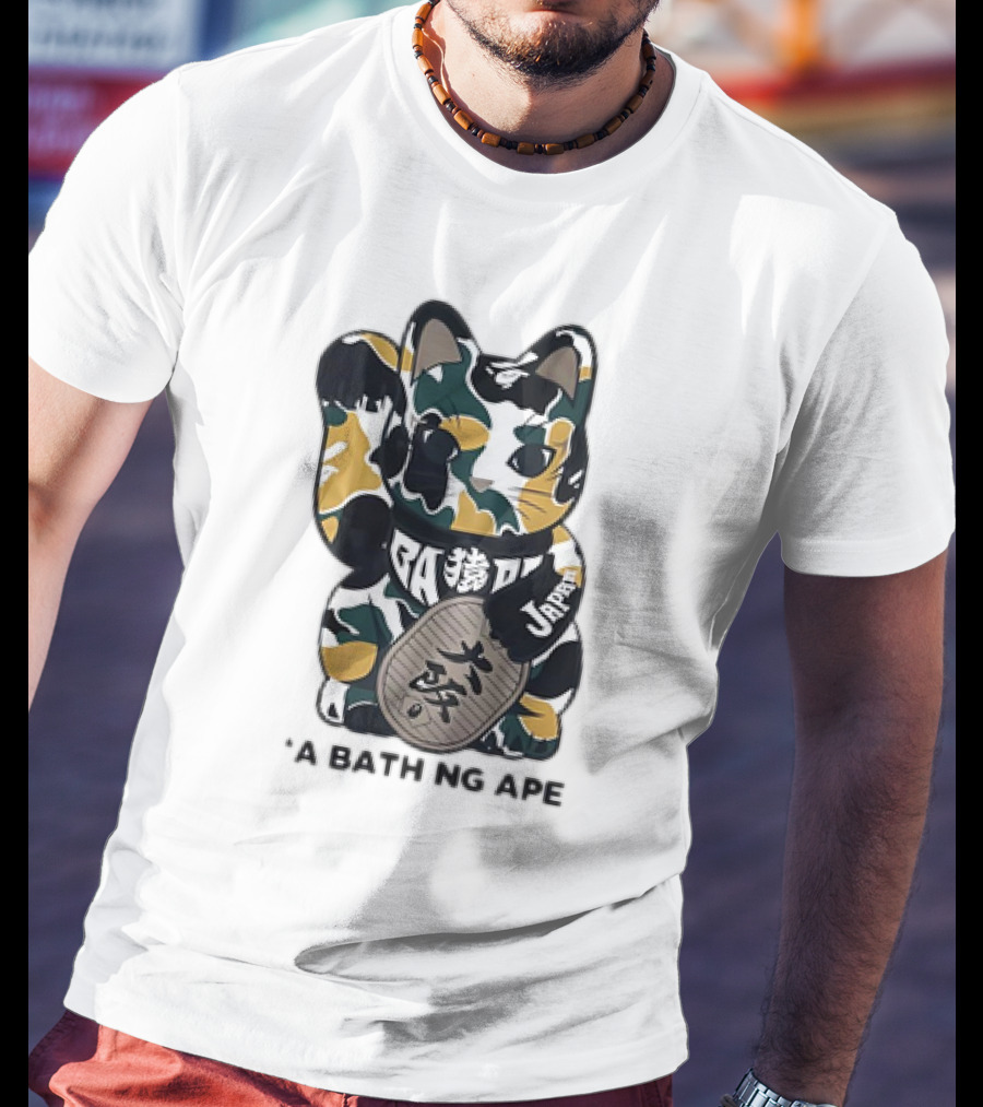 Cat Maneki Neko Japan A Bathing Ape T-Shirt