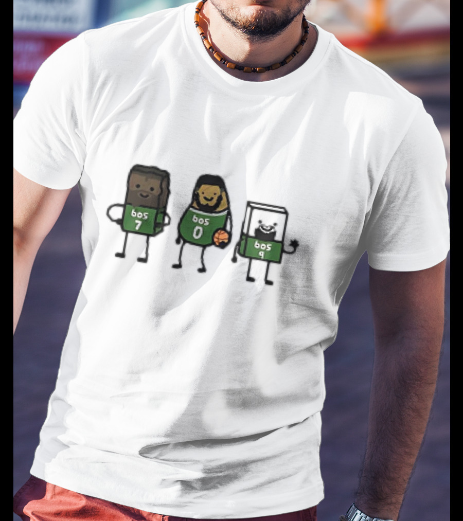 Jaylen Brown Jayson Tatum Derrick White Boston Celtics Brownie Potatum White Chocolate Characters T-Shirt