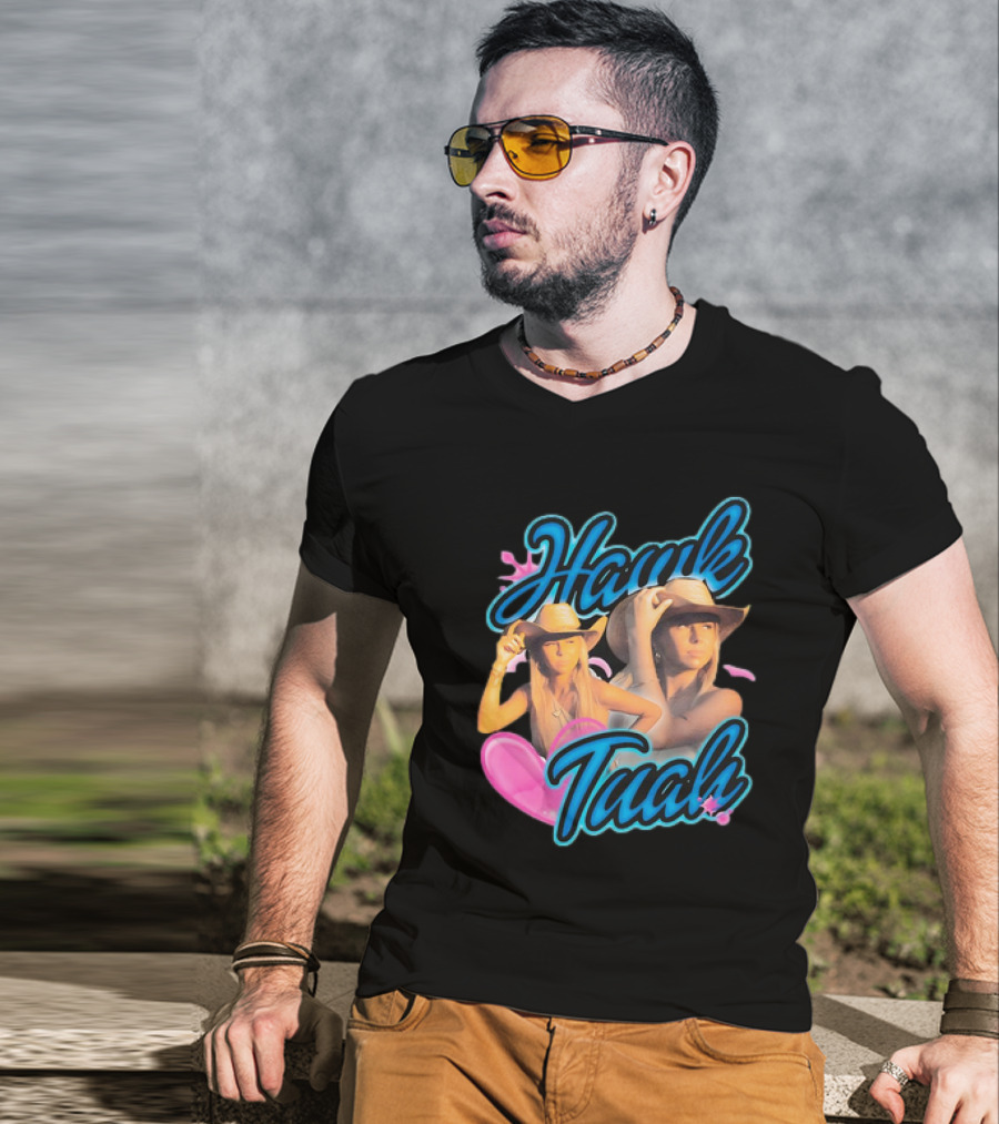 Hawk Tuah With Cowgirl Hat And Pink Heart T-Shirt