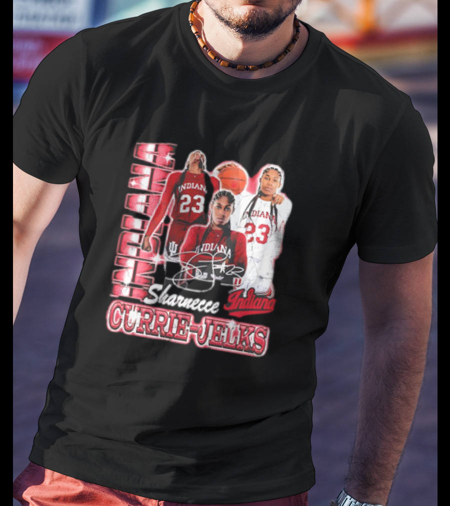 Sharnecce Currie-Jelks Indiana Hoosiers Basketball 23 Red Jersey 90s T-Shirt