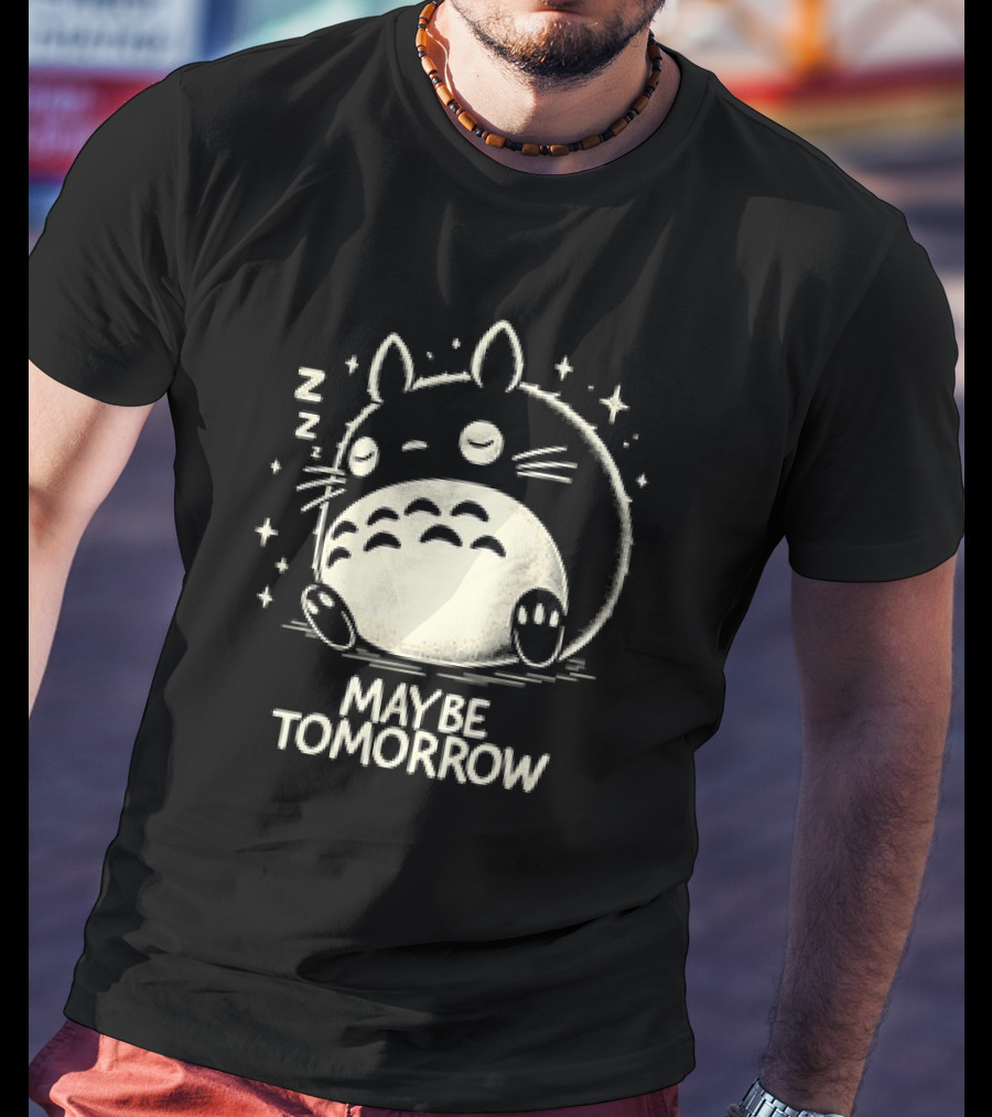 Napping Totoro Maybe Tomorrow Zzz Stars T-Shirt