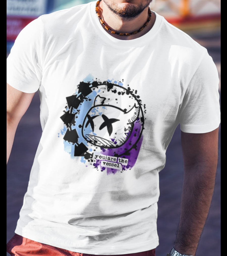 You Are The Vessel Hollow Knight Style Cute Ghost With Splattered Paint Background T-Shirt