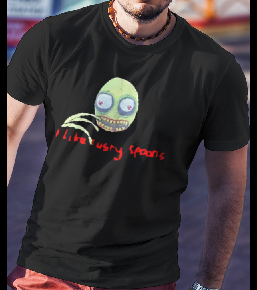 Salad Fingers I Like Rusty Spoons Green Character Face T-Shirt