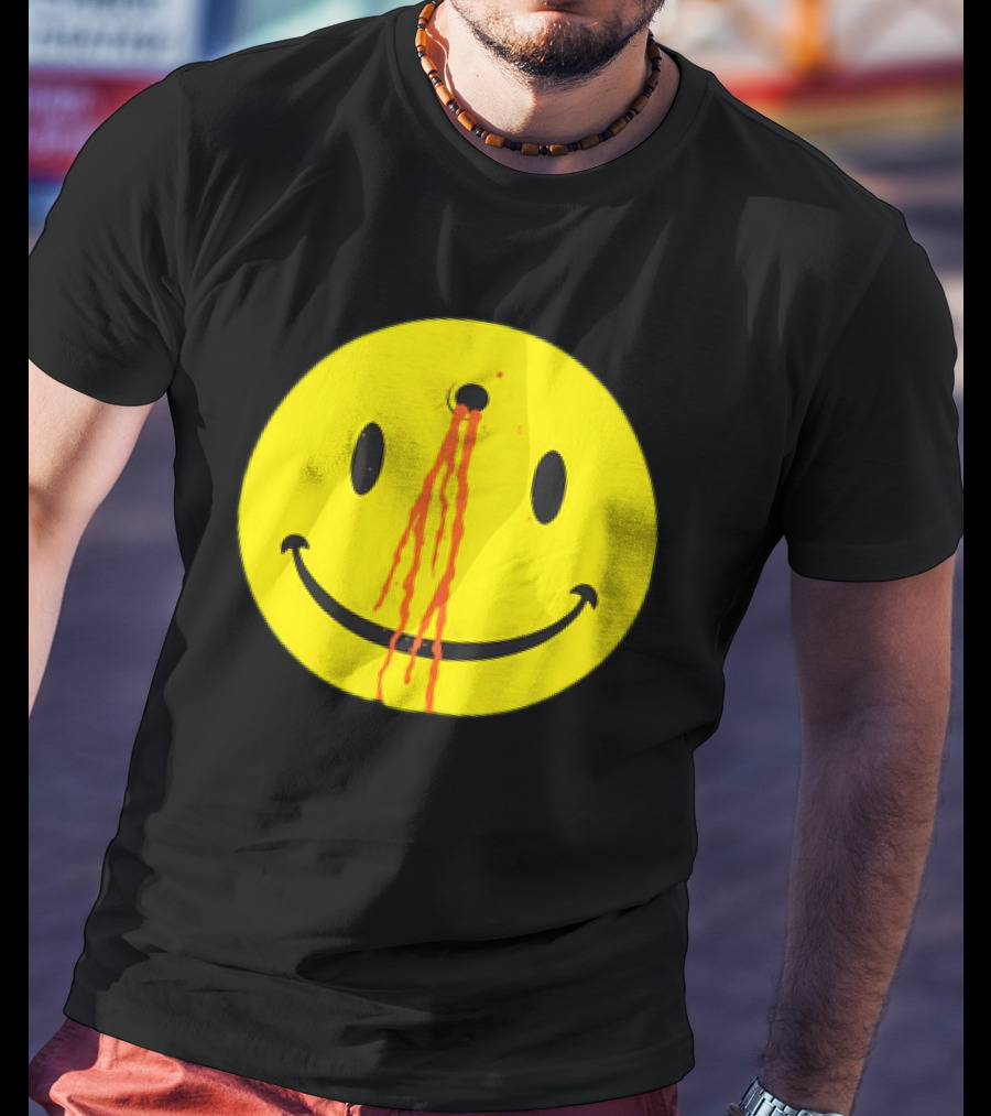 Wild Oats Shot Smiley Face Grunge T-Shirt
