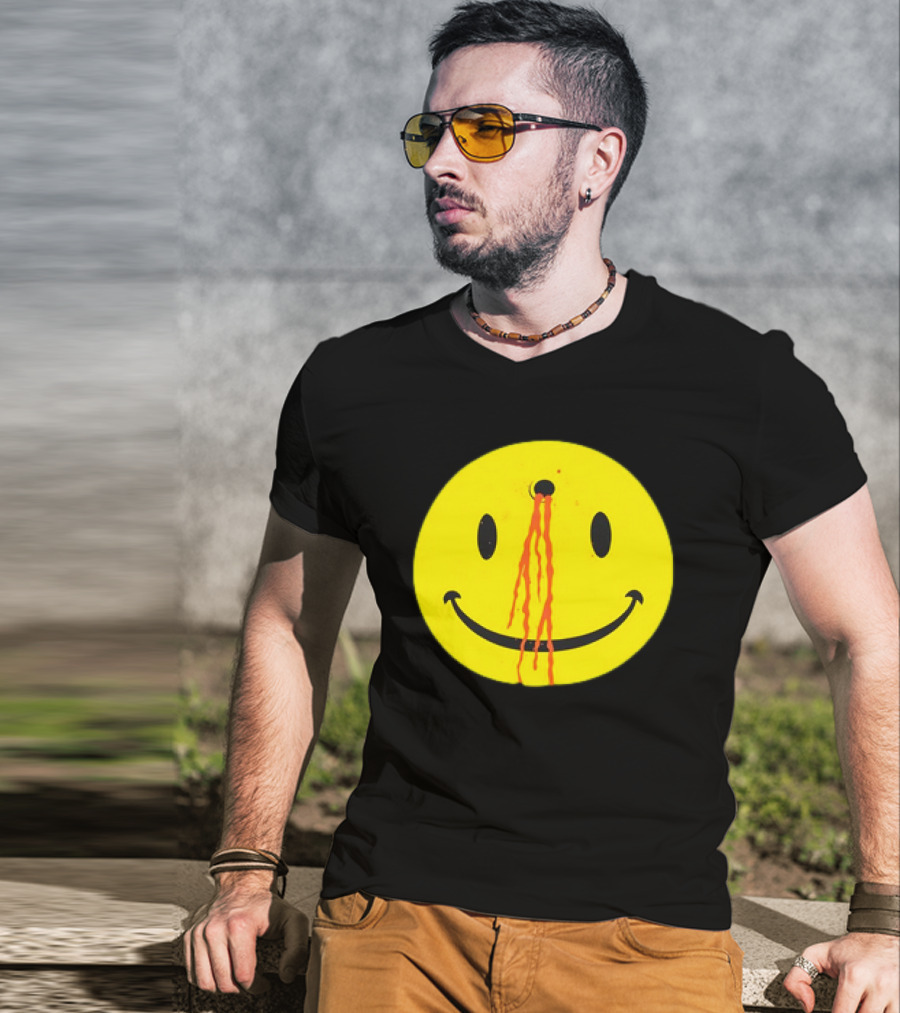 Wild Oats Shot Smiley Face Grunge T-Shirt