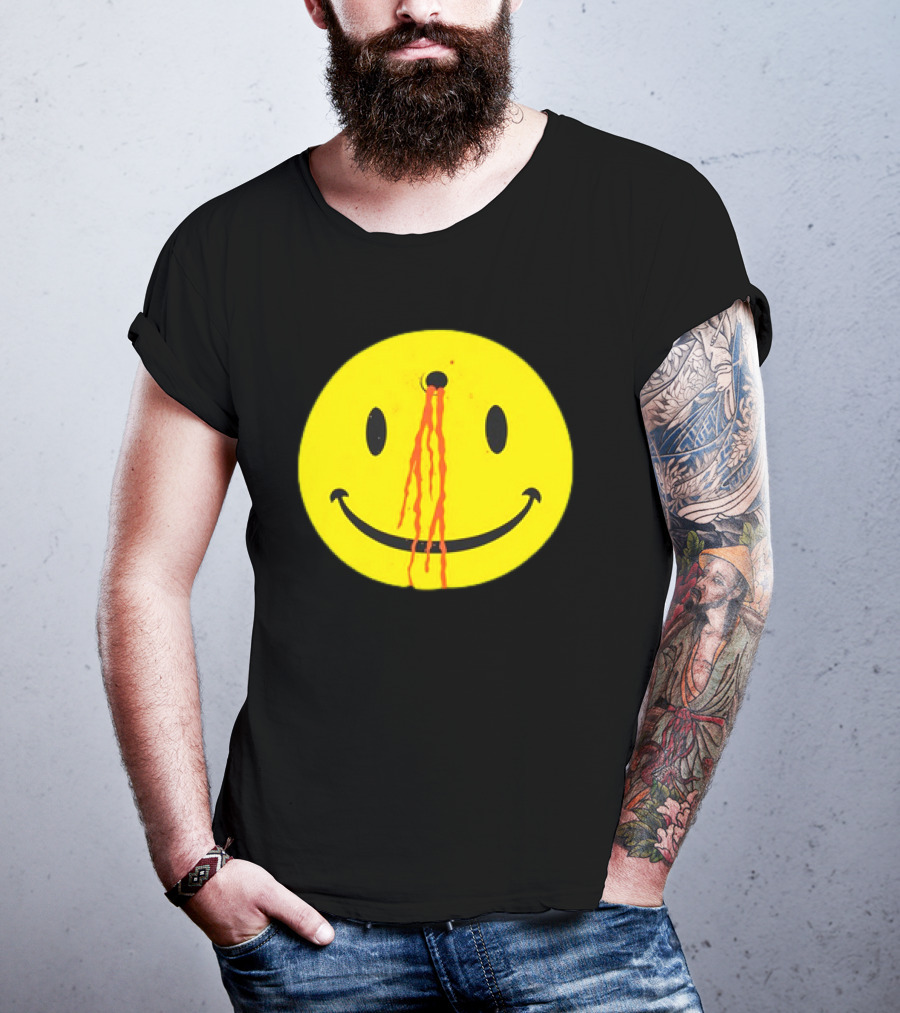 Wild Oats Shot Smiley Face Grunge T-Shirt