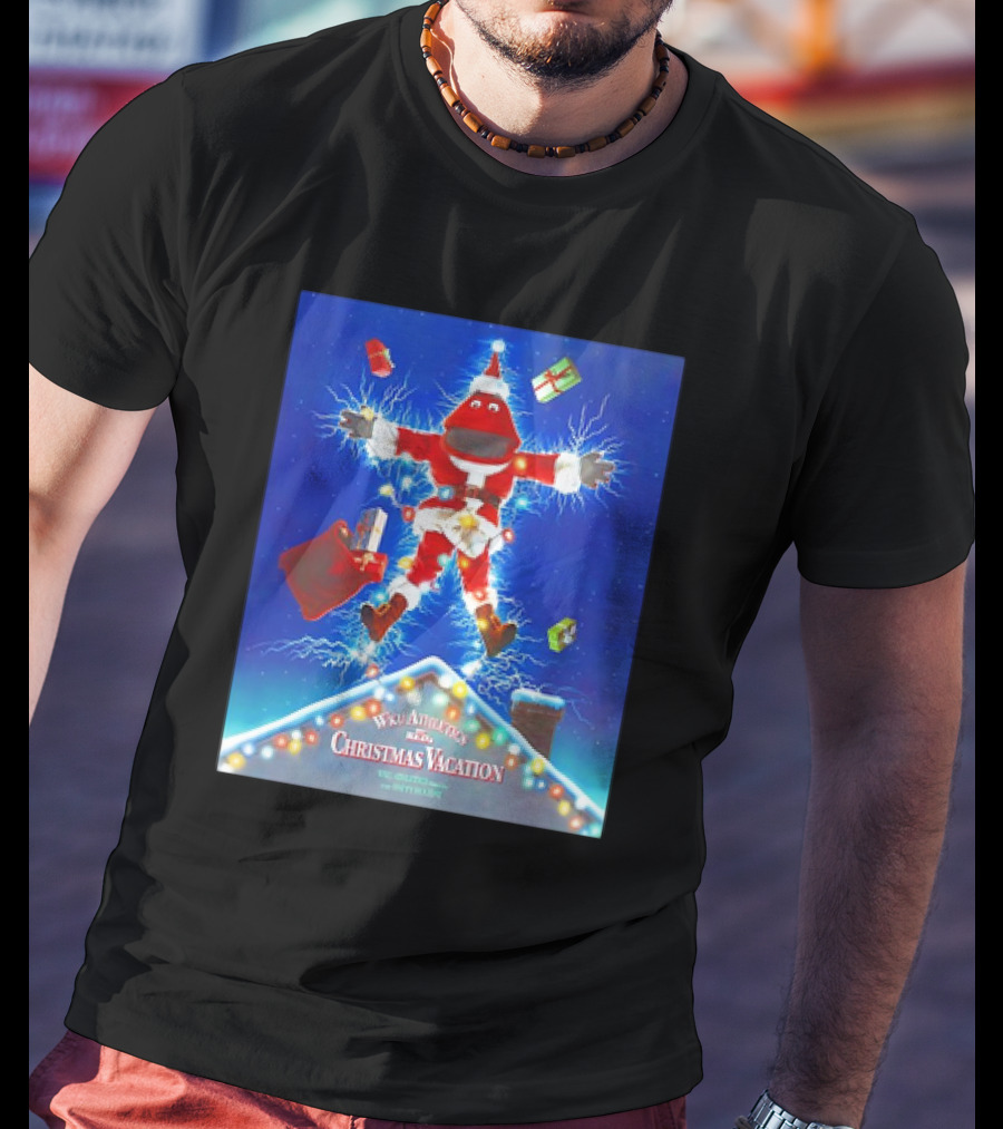 WKU Athletics Christmas Vacation Funny Santa Character On Rooftop With Presents T-Shirt
