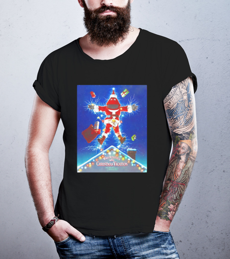 WKU Athletics Christmas Vacation Funny Santa Character On Rooftop With Presents T-Shirt
