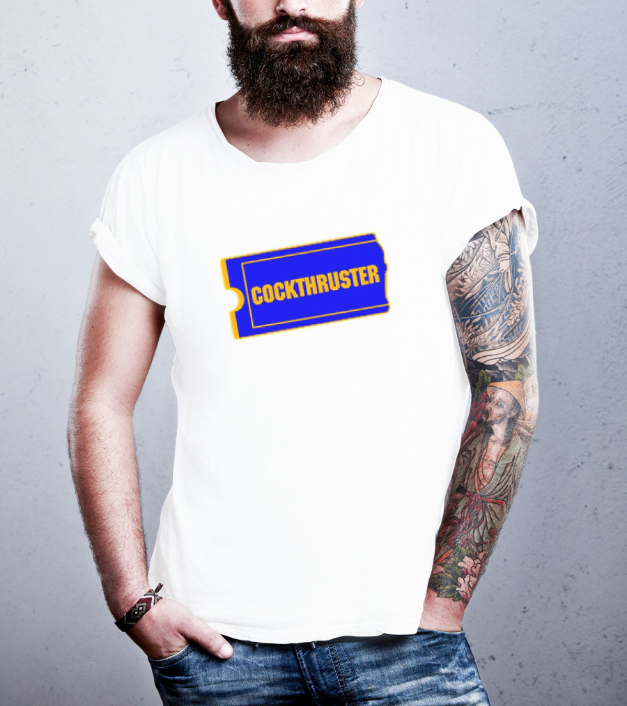 COCKTHRUSTER Blue And Yellow Ticket T-Shirt