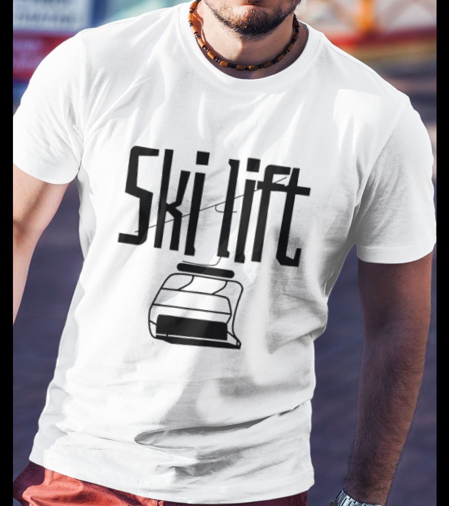 Ski Lift Chair Sketch T-Shirt