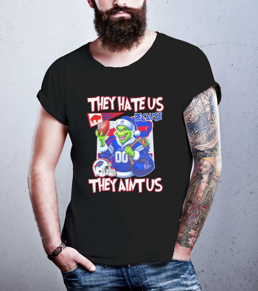Buffalo Bills NFL Santa Grinch Christmas They Hate Us Because They Ain't Us T-Shirt
