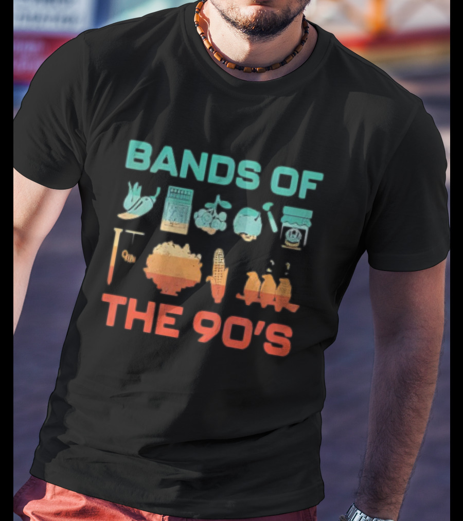 Bands Of The 90s Funny Vegetable Instruments Corn Percussion T-Shirt