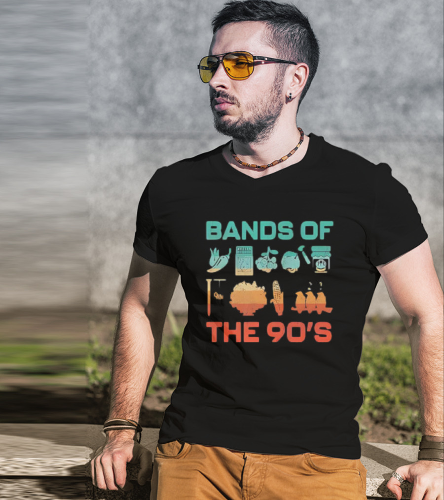 Bands Of The 90s Funny Vegetable Instruments Corn Percussion T-Shirt