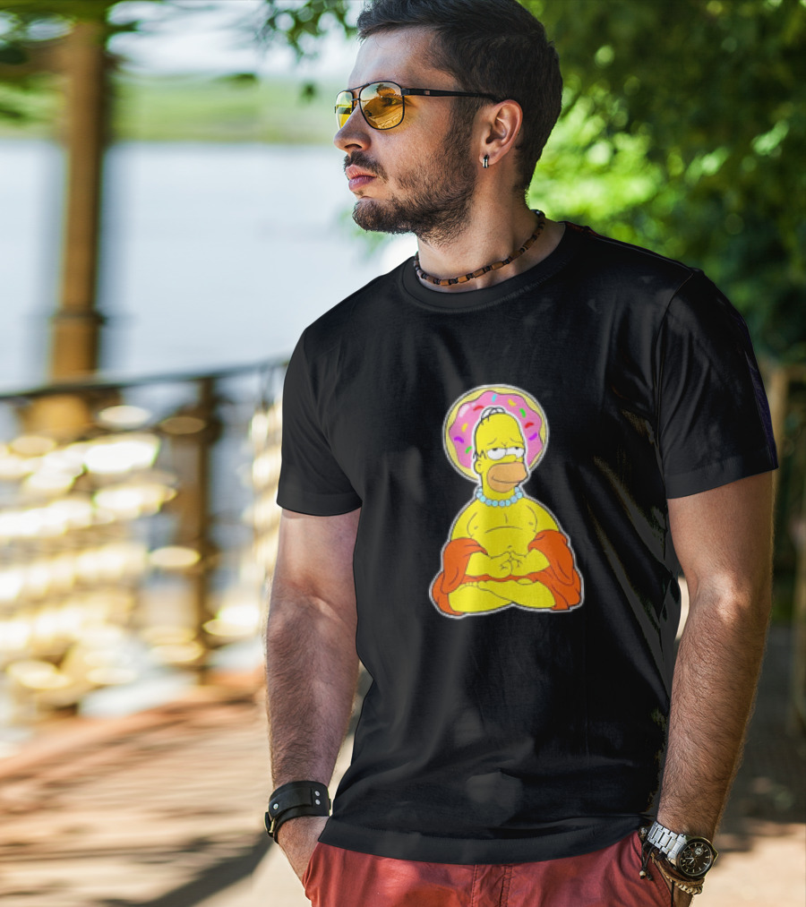 Homer Simpson Doughnut Enlightenment Buddha T-Shirt
