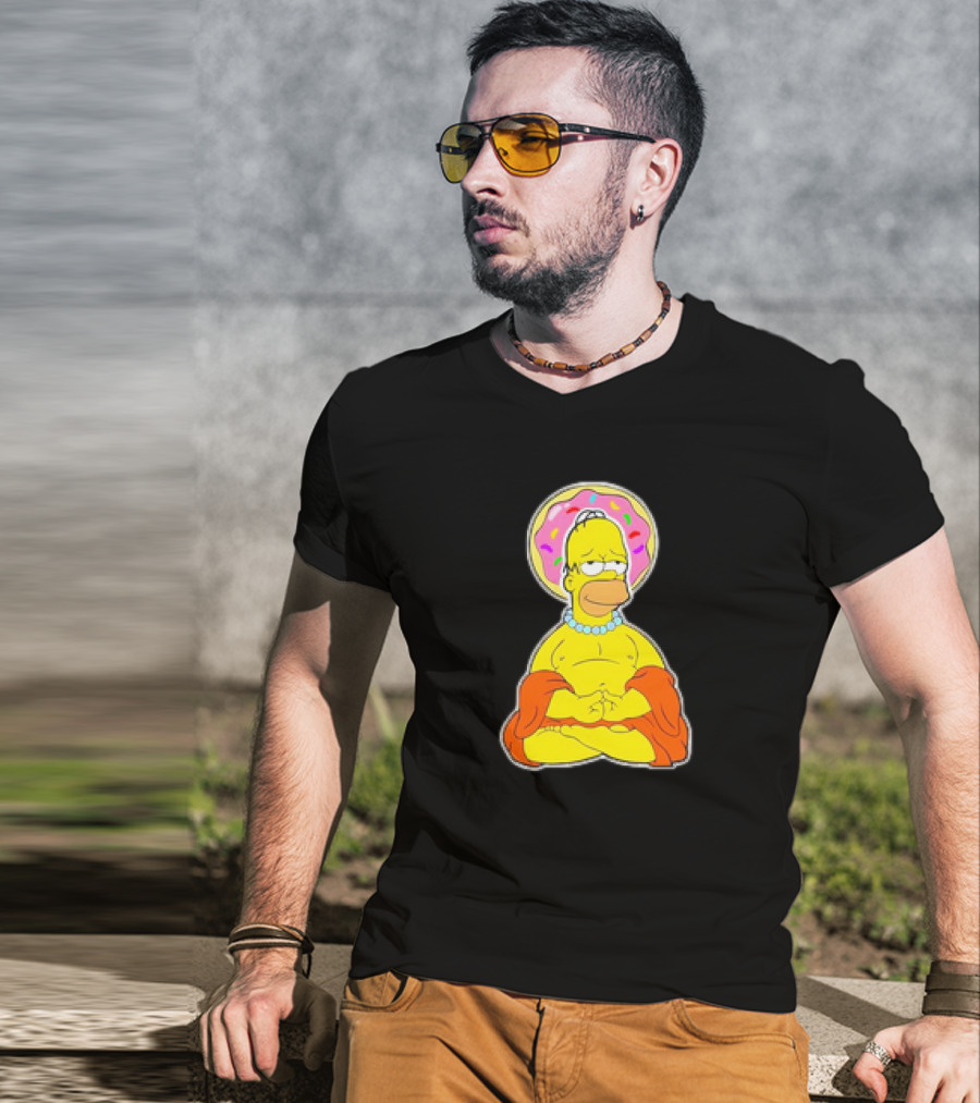 Homer Simpson Doughnut Enlightenment Buddha T-Shirt