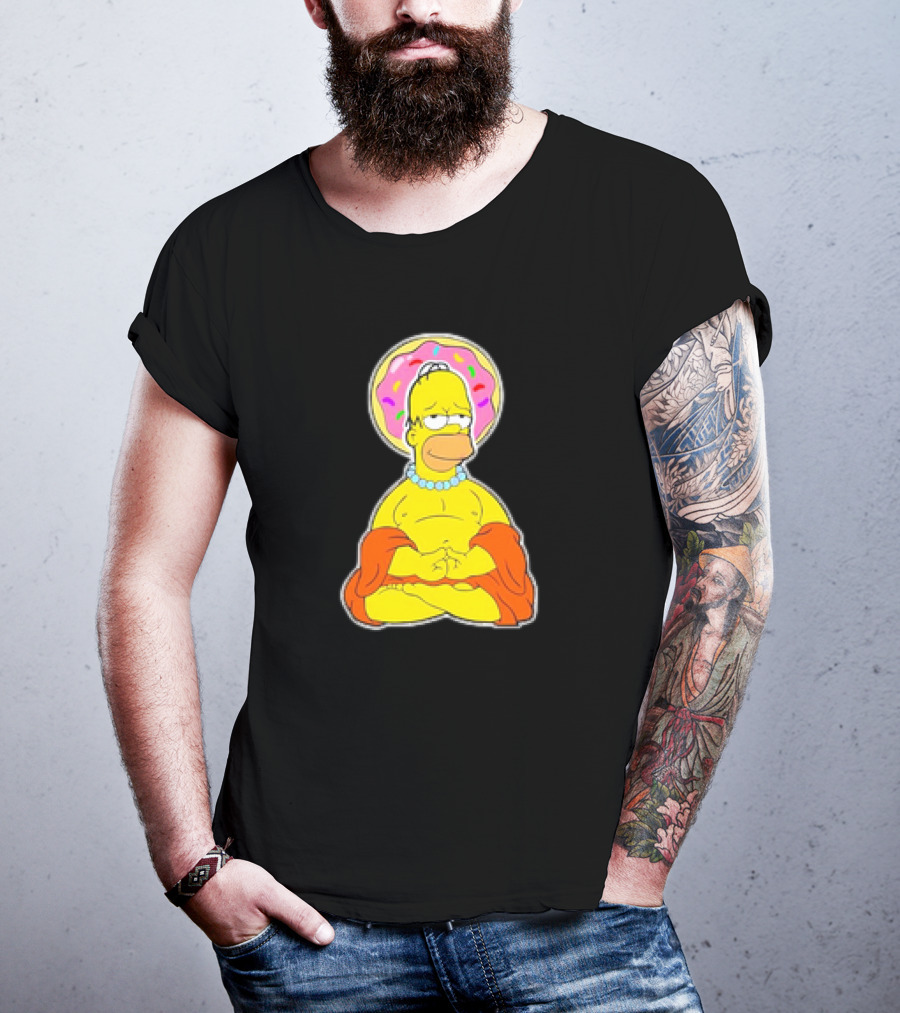 Homer Simpson Doughnut Enlightenment Buddha T-Shirt