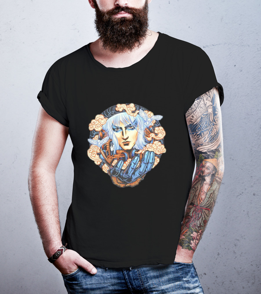 Jareth Labyrinth Goblin King Fantasy Clouds And Glove T-Shirt