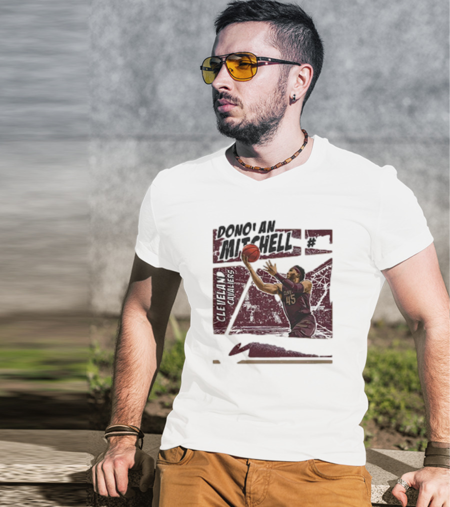 Donovan Mitchell Cleveland Cavaliers Basketball Comic Vintage 45 T-Shirt