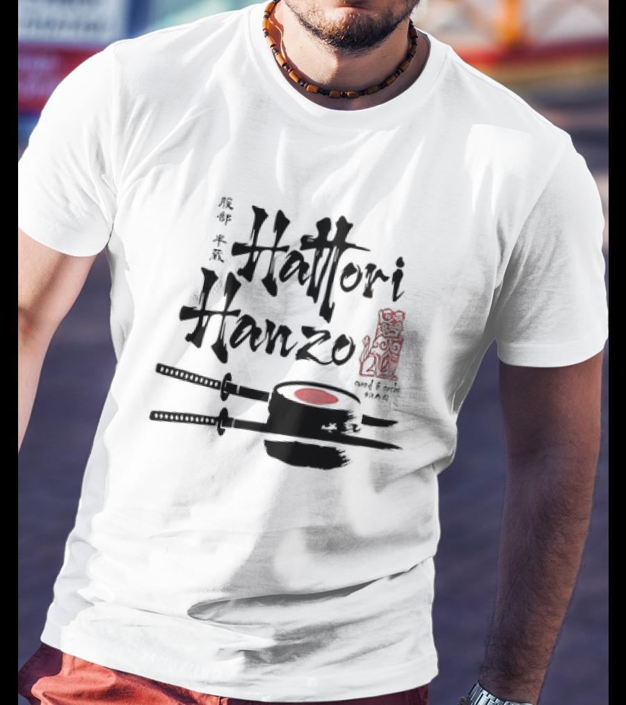 Hattori Hanzo Sword And Sushi Kill Bill Iconic Fusion T-Shirt