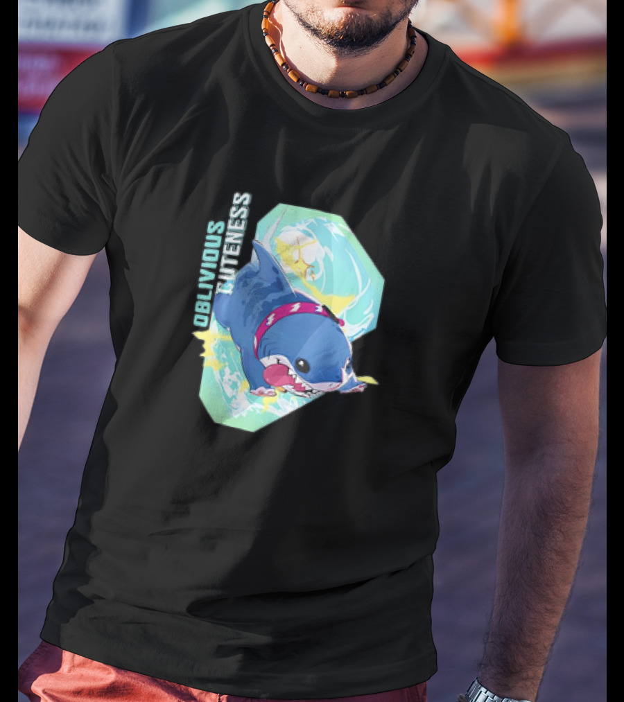 Oblivious Cuteness Shark Water Splash Adventure T-Shirt