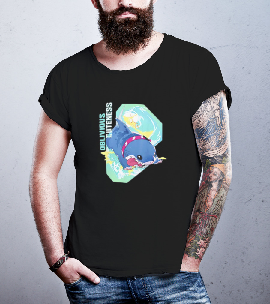 Oblivious Cuteness Shark Water Splash Adventure T-Shirt