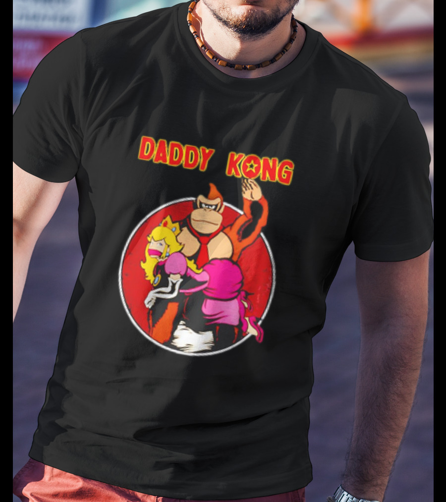 Daddy Kong Funny Retro Gaming Humor With Princess Character Playful T-Shirt