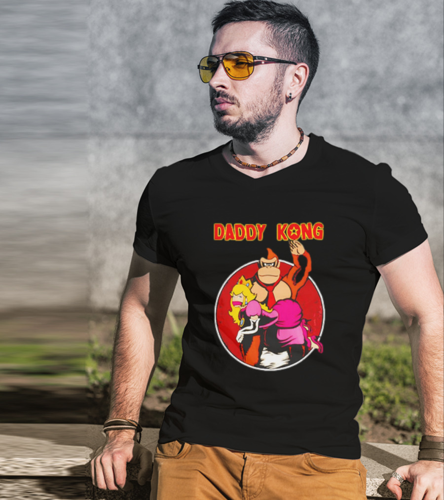 Daddy Kong Funny Retro Gaming Humor With Princess Character Playful T-Shirt