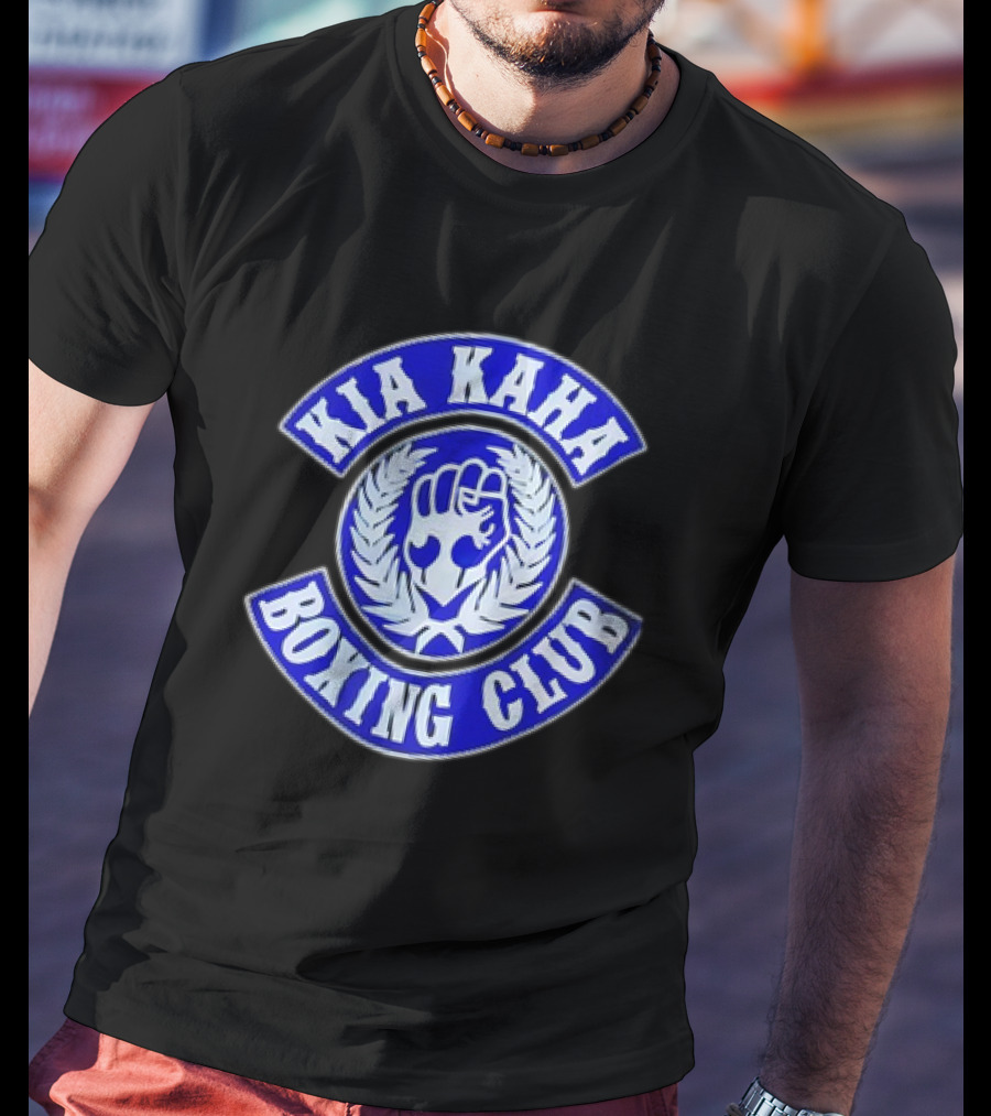 Kia Kaha Boxing Club Fist Logo With Laurel Wreath T-Shirt