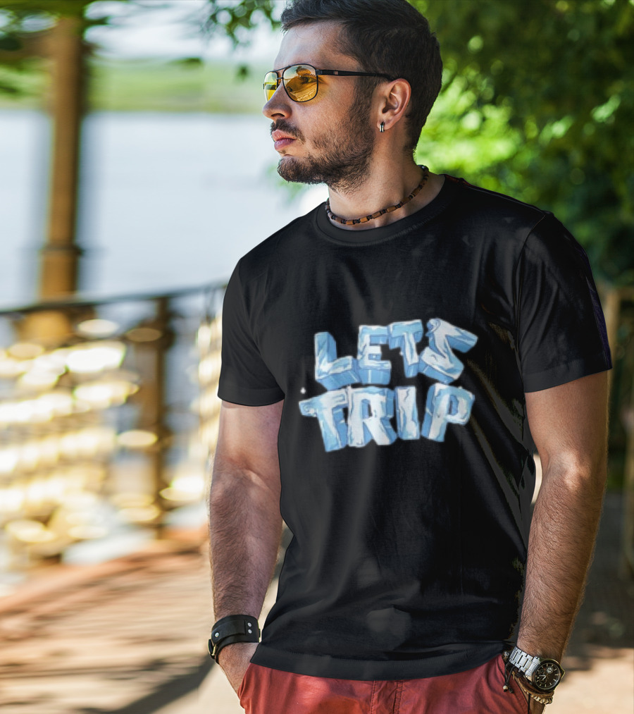 Let's Trip Ice Block Lettering T-Shirt