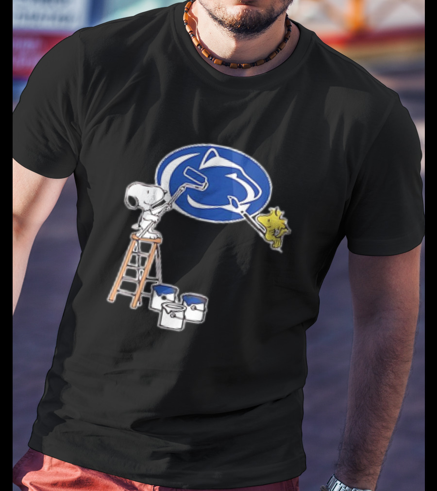 Snoopy And Woodstock Painting Penn State Nittany Lions T-Shirt