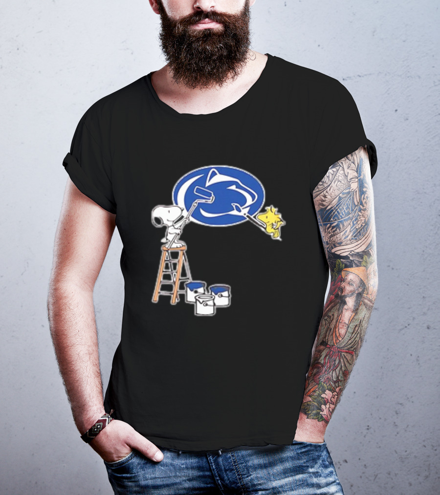Snoopy And Woodstock Painting Penn State Nittany Lions T-Shirt