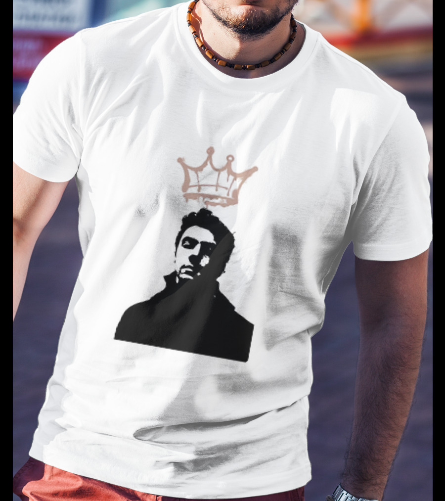 Mangione King Graffiti Crown Portrait Fitted Scoop T-Shirt