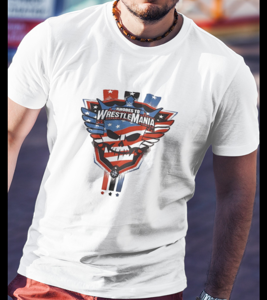 Rhodes To Wrestlemania Skull Wings Stars Stripes T-Shirt