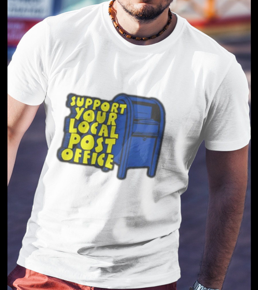 Support Your Local Post Office Blue Mailbox T-Shirt